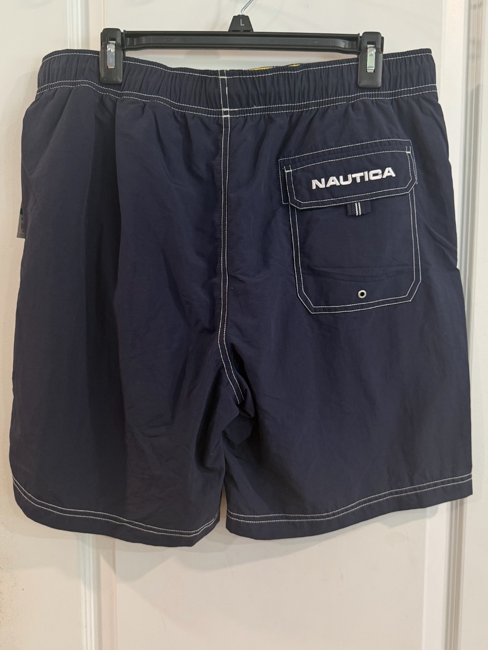 Nautica Men's Dark Navy Swim Shorts with Back Pocket